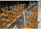 Pallet racking with skid channels