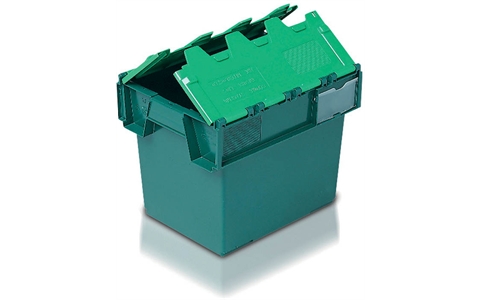 Totebox Green Attached Lid Container - 25 Litre - Green - Overall Size  H320mm x W300mm x D400mm