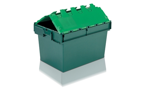 Economy Attached Lid Container - 64 Litre - Black - Overall Size  H365mm x W400mm x D600mm
