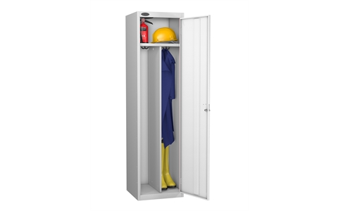 1 Door - Clean and Dirty steel locker - FLAT TOP - Silver Grey Body / White Door - H1780 x W460 x D460 mm - CAM Lock