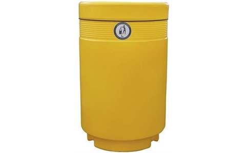 Economy Monarch Litter Bin - 144 Litre - Yellow - Overall Size  H810mm x W500mm x D500mm