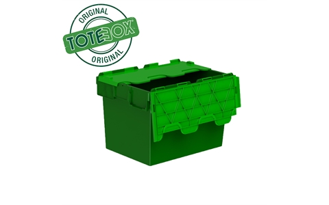 Totebox Green Attached Lid Containers