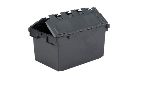Economy Attached Lid Container - 80 Litre - Black - Overall Size  H368mm x W460mm x D710mm