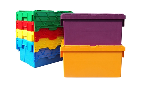Coloured Attached Lid Containers