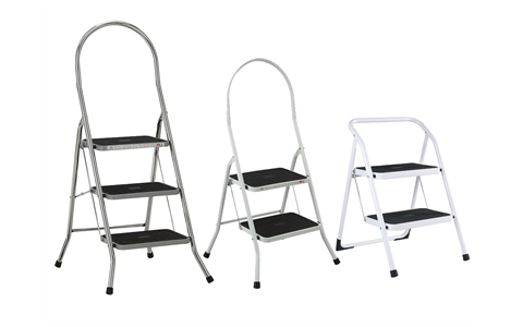 3 Step Heavy Duty Chrome Stepstool - Overall Size  H1410mm x W540mm x D105mm - Top Tread Height 720mm