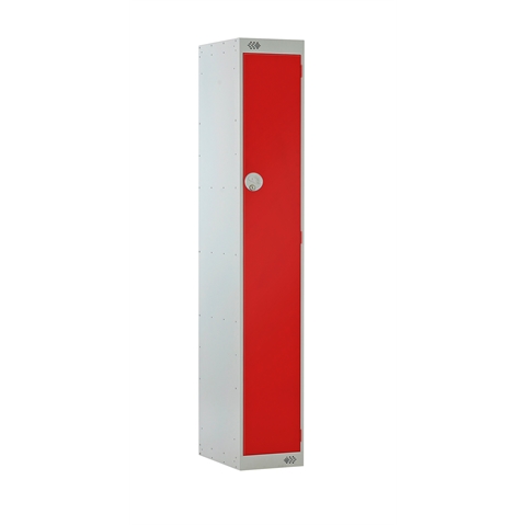 1 Door Standard Locker - with Sloping Top - 1925h x 300w x 300d mm - CAM Lock - Door Colour Red