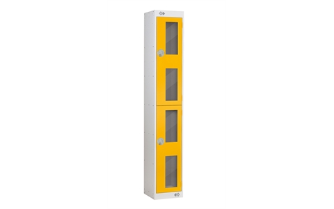 2 Door Insight Locker 1800h x 300w x 450d mm - CAM Lock - Door Colour Yellow