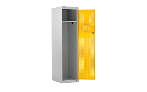 Police Locker with Lockable Cube- 1800h x 450w x 600d mm - CAM Lock - Door Colour Yellow