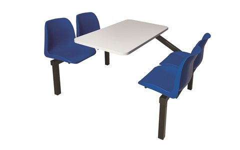 Standard Canteen Furniture 4 Seater Single Entry - Blue
