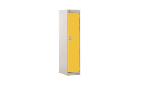 1 Door Three Quarter Height Locker - 1382h x 300w x 300d mm - CAM Lock - Door Colour Yellow