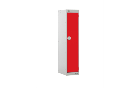 1 Door Three Quarter Height Locker - 1382h x 300w x 450d mm - CAM Lock - Door Colour Red