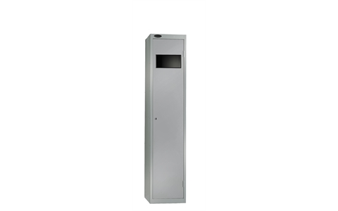 1 Door - Garment Collector steel locker - FLAT TOP - Silver Grey Body / Silver Grey Door - H1780 x W380 x D460 - CAM Lock