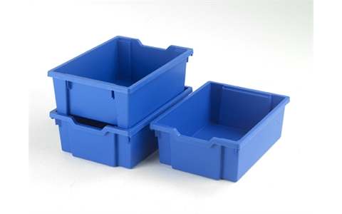 3 Royal Blue Deep trays -  H150mm x W312mm x D427mm