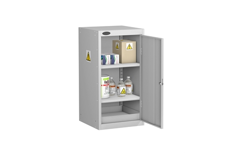 Small COSHH General Cabinet - Silver Grey Body/Silver Grey Doors - H890mm x W460mm x D460mm