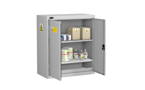 Low COSHH General Cabinet - Silver Grey Body/Silver Grey Doors - H1015mm x W915 x D460