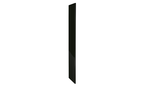 Mirror Gloss effect Décor End Panel - SLOPING TOP - Black - H1930 x D305 mm