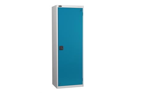 1 Door - Hi Capacity steel locker - FLAT TOP - Silver Grey Body / Blue Door - H1780 x W610 x D460 mm - 2 Point Locking Key