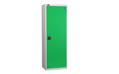 1 Door - Hi Capacity steel locker - FLAT TOP - Silver Grey Body / Green Door - H1780 x W610 x D460 mm - 2 Point Locking Key