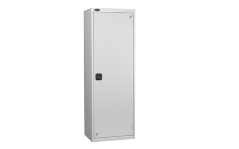 1 Door - Hi Capacity steel locker - FLAT TOP - Silver Grey Body / Silver Grey Door - H1780 x W610 x D460 mm - 2 Point Locking Key