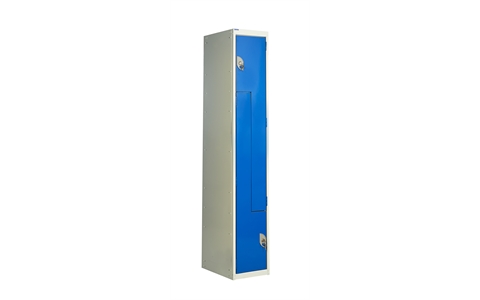 Z Door Double Compartment Locker - Steel Doors Dark Blue - H1800mm x W300mm x D450 mm - CAM Lockmm