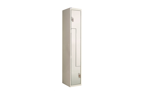 Z Door Double Compartment Locker - Steel Doors Light Grey  - H1800mm x W300mm x D450 mm - CAM Lockmm