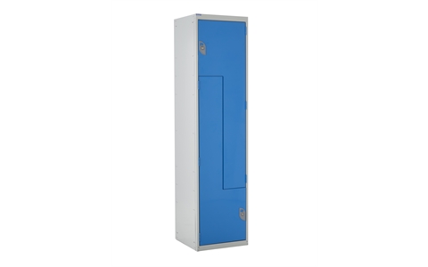 Z Door Double Compartment Locker - Steel Doors Light Blue  - H1800mm x W300mm x D450 mm - CAM Lockmm