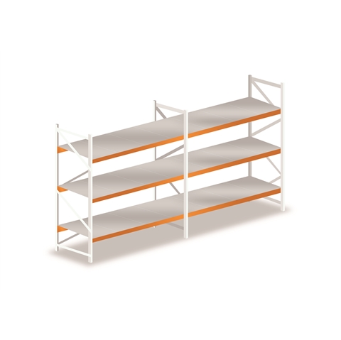 Apex Longspan 500 Series Extra Level - Steel Deck -W1200mm x D450mm - 500kg Shelf Load UDL