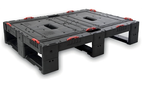 Universal Pallet with 3 Runners & load retaining pop-ups - H165mm x W600mm x D800mm - Black