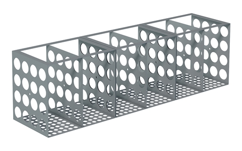 Modular Shoe Baskets - TWIN - SINGLE SIDED - 6 Compartments - H325 x W1500 mm