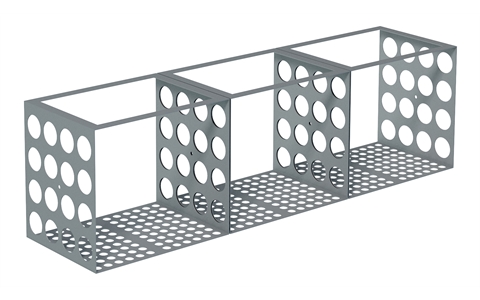 Modular Shoe Baskets -  SINGLE - SINGLE SIDED - 3 Compartments - H325 x W1500 mm