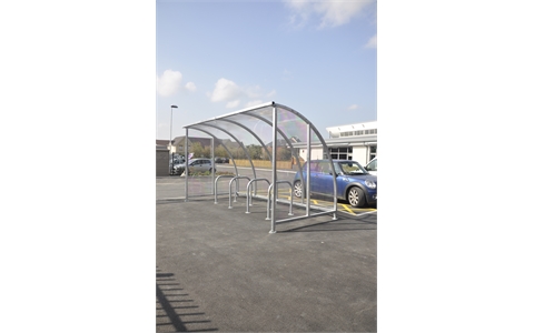 Kenilworth Cycle Shelter - H2230mm x W3000mm x D2150mm - Green - Powder Coated