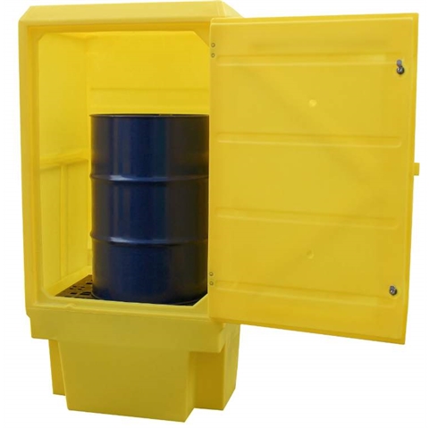 Yellow Plastic Storage Cabinet 1835mm high with no shelf 