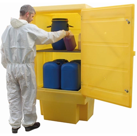 Yellow Plastic Storage Cabinet 1835mm high with no shelf 