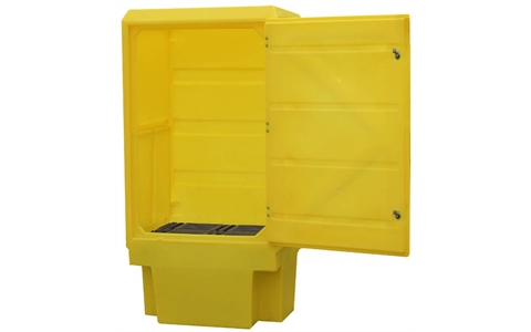 Yellow Plastic Storage Cabinet 1835mm high with no shelf 