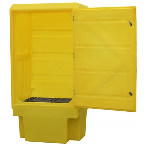 Yellow Plastic Storage Cabinet 1835mm high with no shelf 