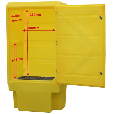 Yellow Plastic Storage Cabinet 1835mm high with no shelf 