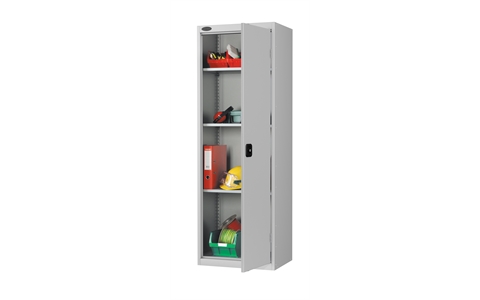 Slim Standard cupboard - C/W 3 No. shelves - Silver Grey Body/Silver Grey Doors - H1780mm x W610mm x D460mm