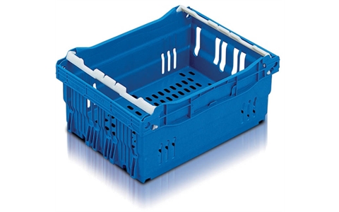 Ventilated Maxinest Stack & Nest Containers with Swing Bar - 15 litre - Blue - H108mm x W300mm x D400mm