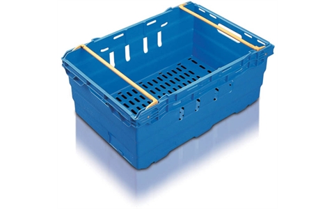 Ventilated Maxinest Stack & Nest Containers with Swing Bar - 46 litre - Blue - H253mm x W400mm x D600mm