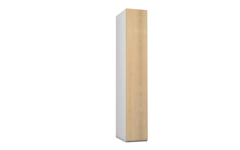 1 Door - MDF Wood effect Laminate Door locker - FLAT TOP - Silver Grey Body / ASH Effect Doors - H1780 x W305 x D315 mm - CAM Lock