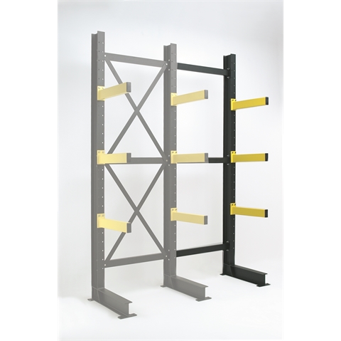 Medium Duty Single Sided Cantilever Racking Extension Bay - H4500 x W1200mm -Overall Load (Incl. Base) 4000kg - 900mm Arm Length - 500kg Arm Load