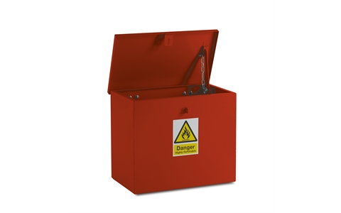 Red - Small Hazardous  Flat Top Bin -   H500mm x W600mm x D350mm