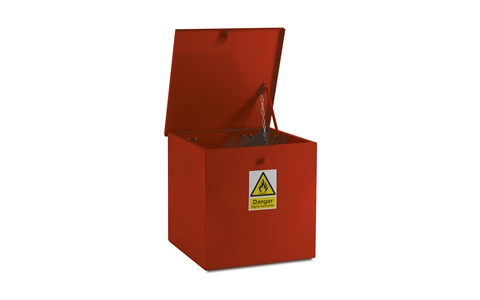 Red - Medium Hazardous  Flat Top Bin -   H600mm x W600mm x D600mm