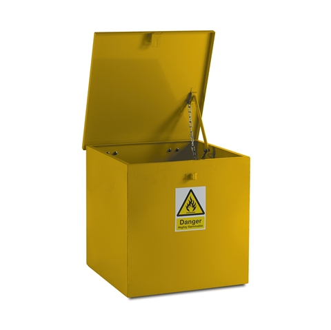 Yellow - Medium Hazardous Flat Top Bin -   H600mm x W600mm x D600mm