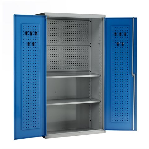 Tool Cabinet - H1800mm x W1000mm x D500mm - 2 x Adjustable Shelves - Half Rear Tool Panel