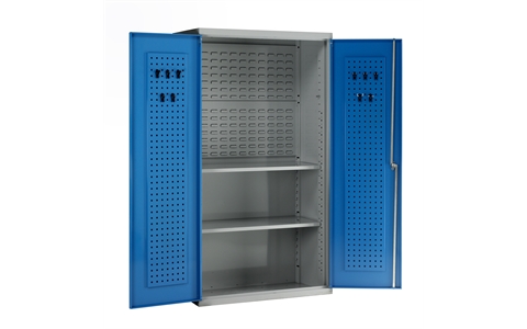 Tool Cabinet - H1800mm x W1000mm x D500mm - 2 x Adjustable Shelves - Half Rear Louvre Panel