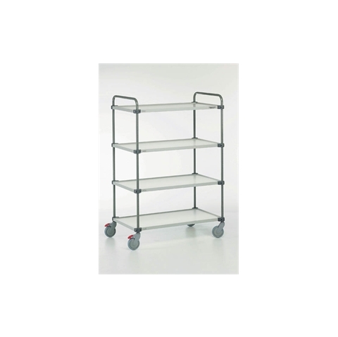 4 x Shelf Trolley - Shelf Capacity 50kg - Laminated board / Grey steel - Overall Size  H1535mm x W1100mm x D535mm