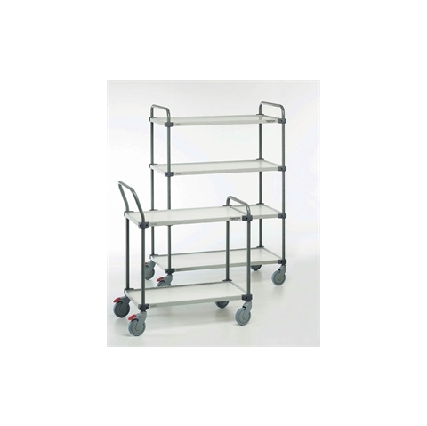 4 x Shelf Trolley - Shelf Capacity 50kg - Laminated board / Grey steel - Overall Size  H1535mm x W1100mm x D535mm