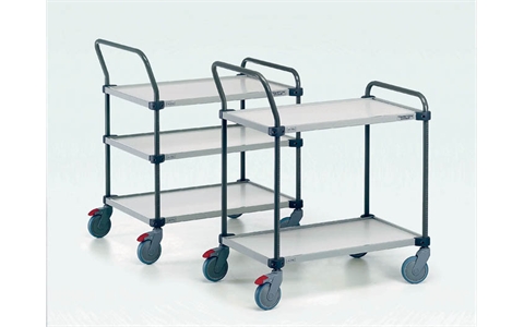2 x Shelf - Metal Trolley - Trolley Load Capacity 150kg - Shelf Capacity 50kg - Overall Size  H1015mm x W900mm x D635mm