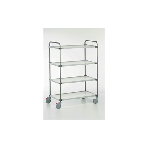 4 x Shelf Trolley - Shelf Capacity 50kg - Laminated board / Grey steel - Overall Size  H1535mm x W1100mm x D635mm